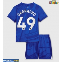 Chelsea Alejandro Garnacho #49 Heimtrikotsatz Kinder 2025-26 Kurzarm (+ Kurze Hosen)